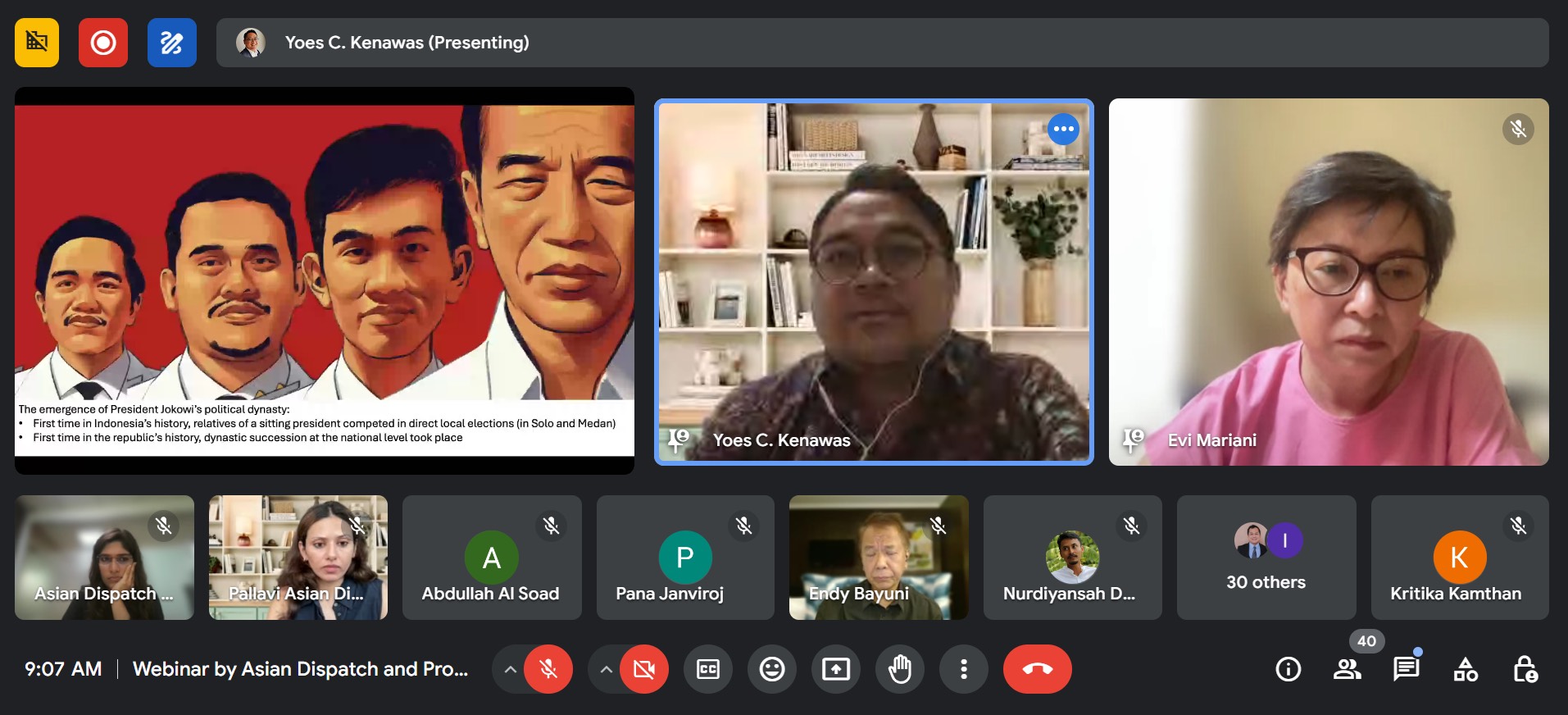 Screenshot of the webinar.