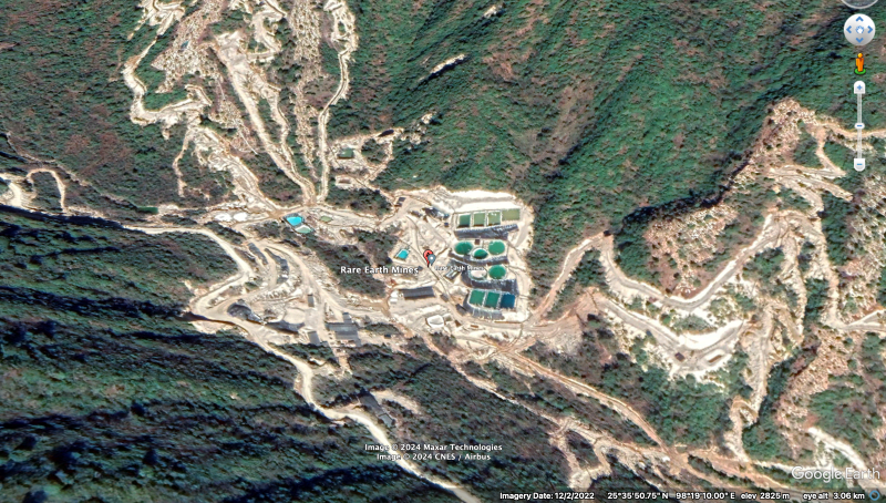 Before and After: Rare Earth Mineral Block in Chiphue Township in March 2021 (left) and February 2022 (right). Photo: Google Earth/Mizzima