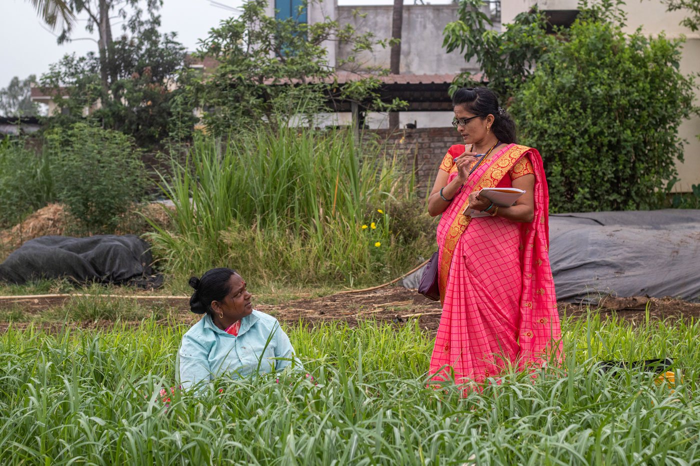 ASHA worker Maya Patil spends much of her time talking to women in the community about their health. Photo: Sanket Jain/PARI