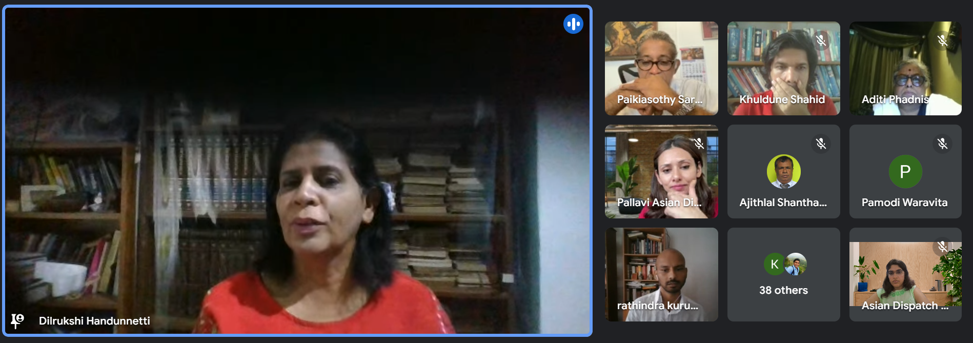 Dilrukshi Handunnetti moderates the September 3 webinar on Sri Lanka's elections. The webinar was co-presented by Asian Dispatch and Centre for Investigative Reporting.