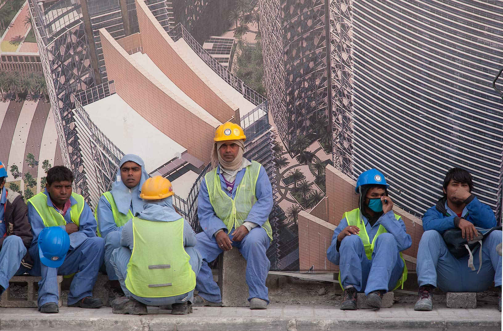  Migrant workers from Asia in Doha, Qatar. Photo: Alex Sergeev/Wikimedia Commons