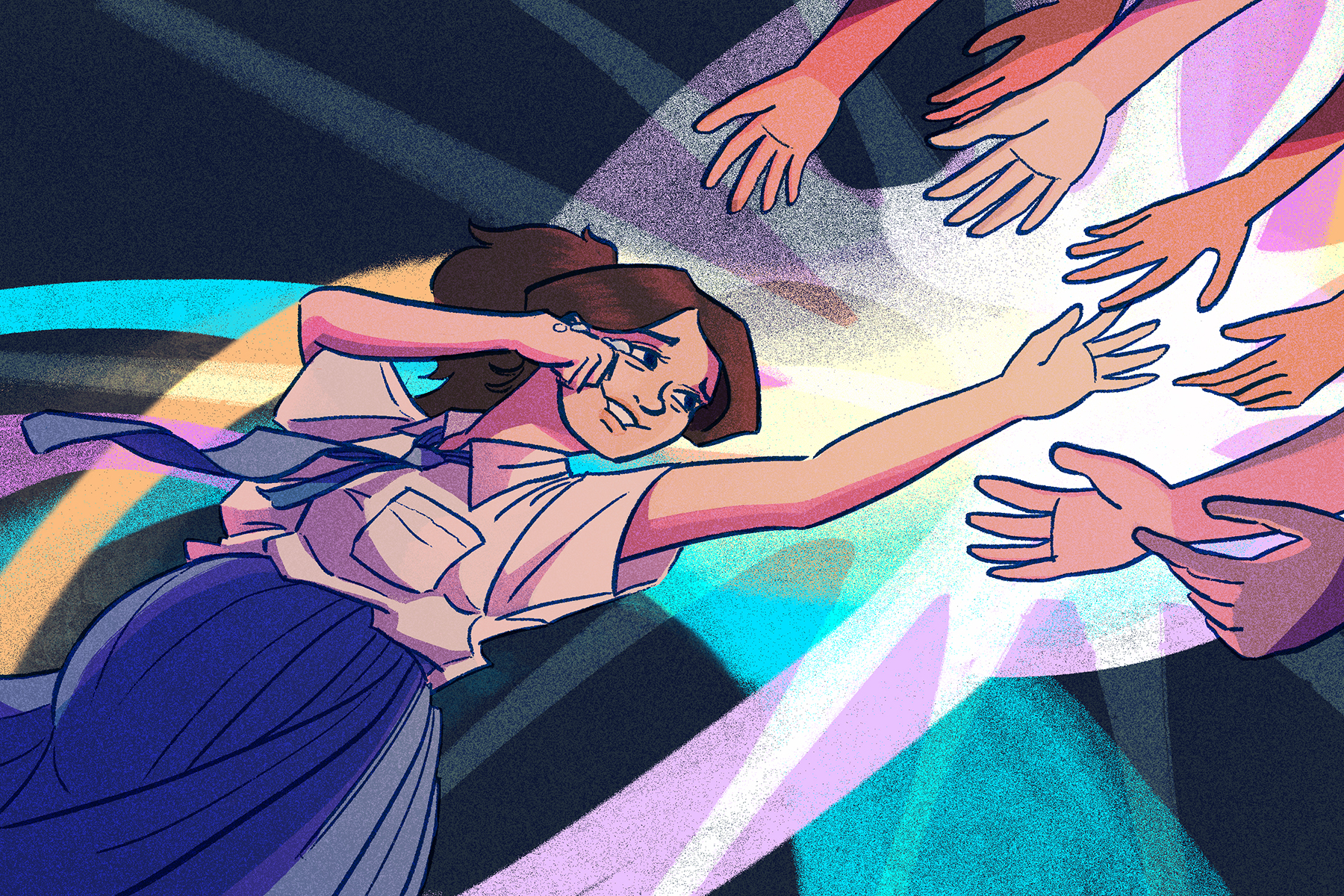 Victims of sexual violence have to wade through red tape to get the care they needed. Illustration: Sekarjoget/Project Multatuli