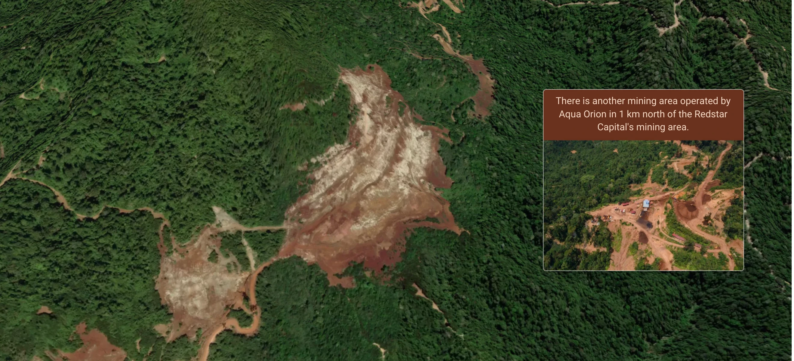 There is another mining area operated by Aqua Orion in 1 km north of the Redstar Capital's mining area. Graphic: Malaysiakini