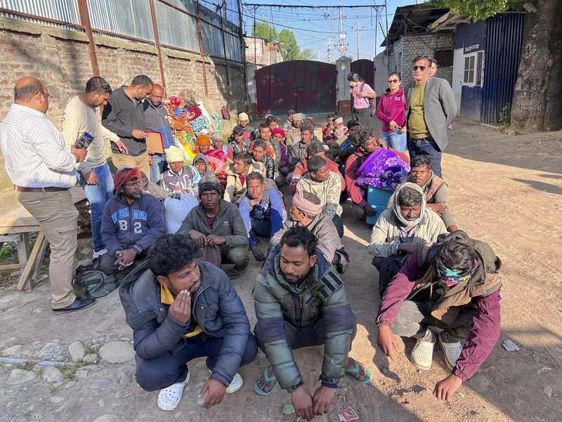 Rescued Nepali workers. Photo: Saroj Ray via NIMJN