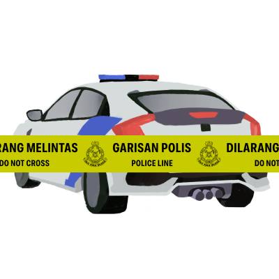 Sketch of a police car