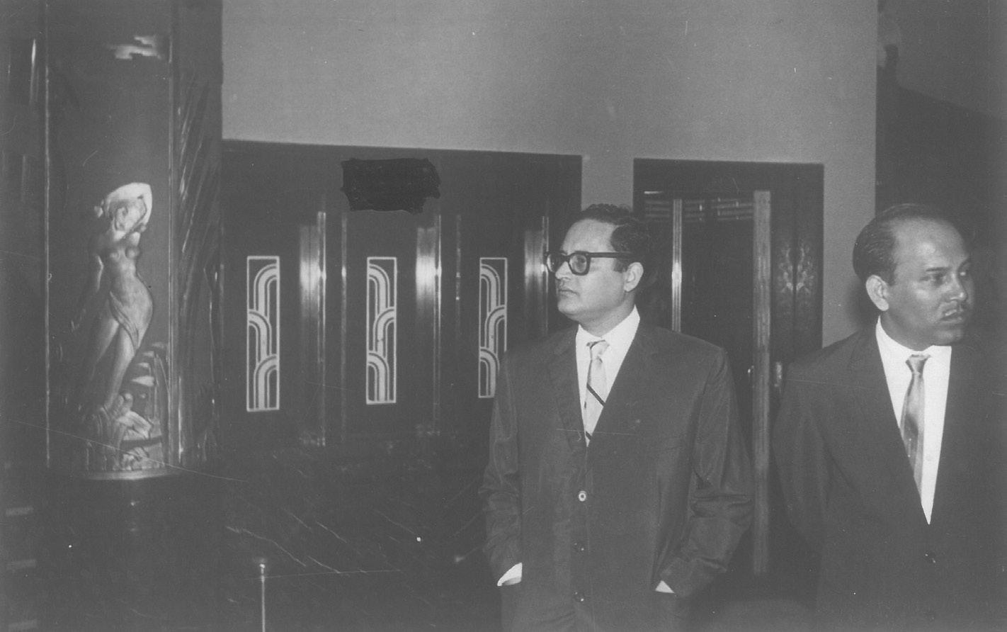 Guru Dutt and Abrar Alvi at the premiere of Pyaasa (1957)