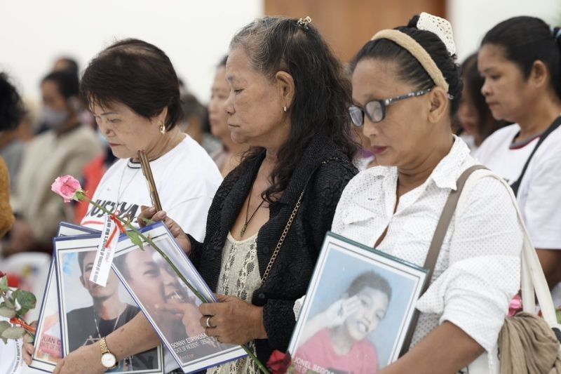 Families of extrajudicial killing victims attend a Catholic Mass at the House of Representatives prior to the eighth hearing on EJKs on Oct. 11, 2024. Photo: Philippine House of Representatives via Philstar