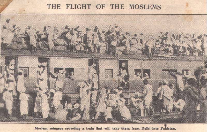 An archival image of a Delhi train station during Partition, published in The Manchester Guardian in September, 1947. Source: Fran Pritchett's Archive