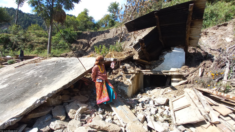 A house destroyed by a landslide in Khaptadchhanna Rural Municipality in Bajhang four years ago, pictured recently. Photo: Basant Pratap Singh