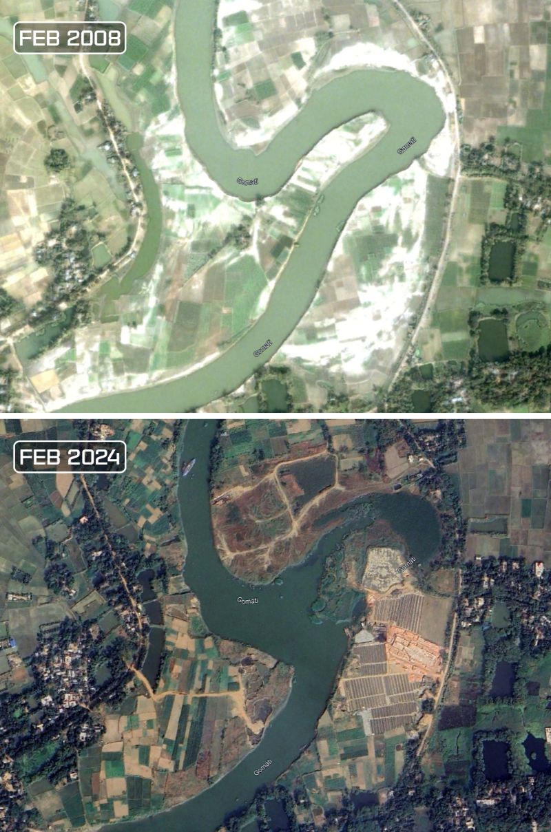 2008 v/s 2024 comparison of the Gomti river
