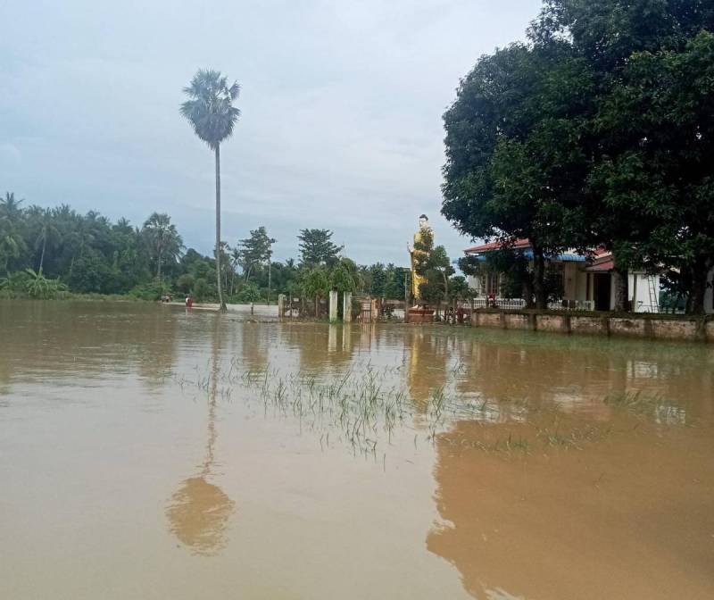 Flood water in Bago. Photo: Mizzima