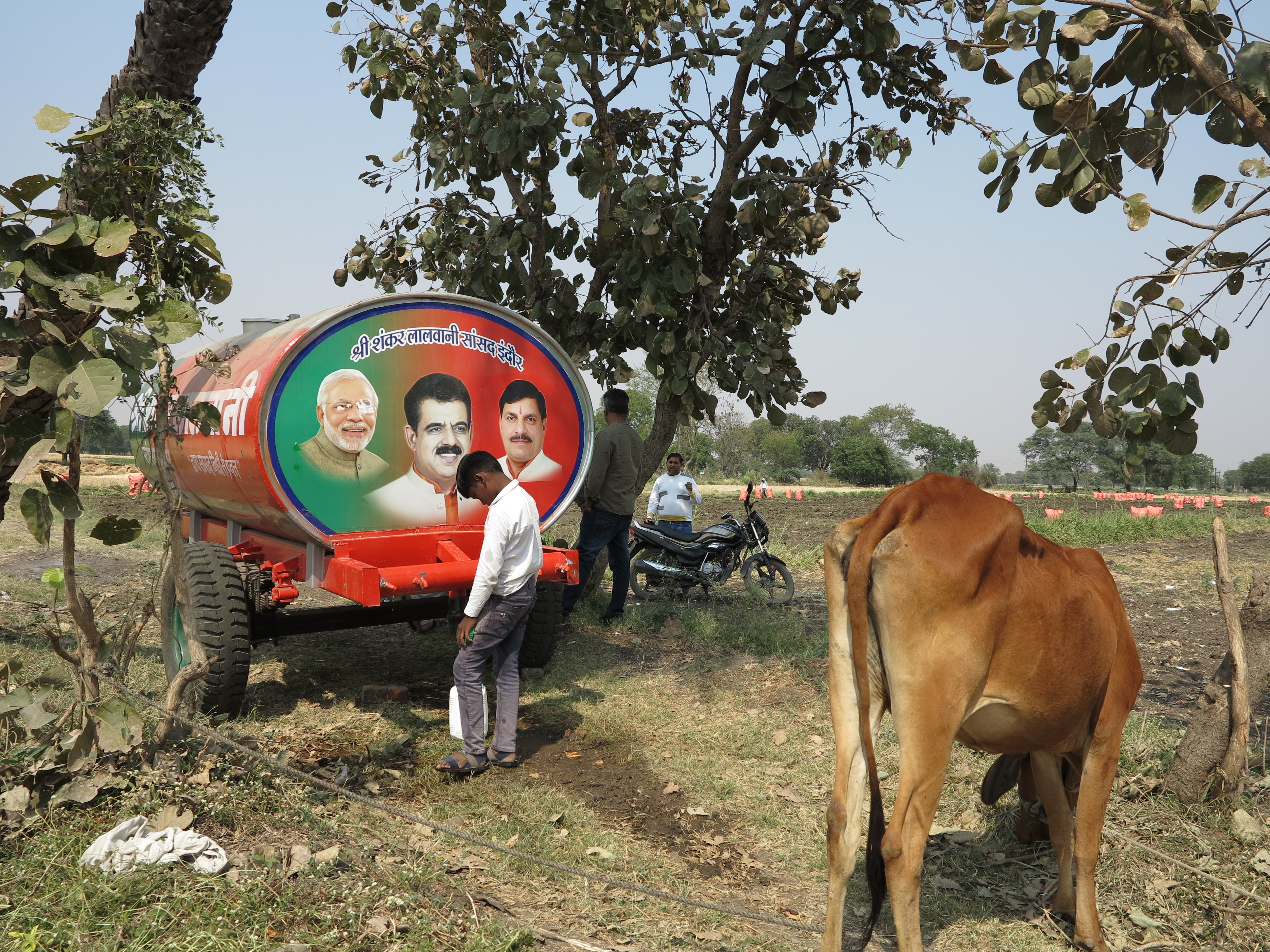 A water tank irrigates the fields of Chirakhan village. Photo: Tulika 