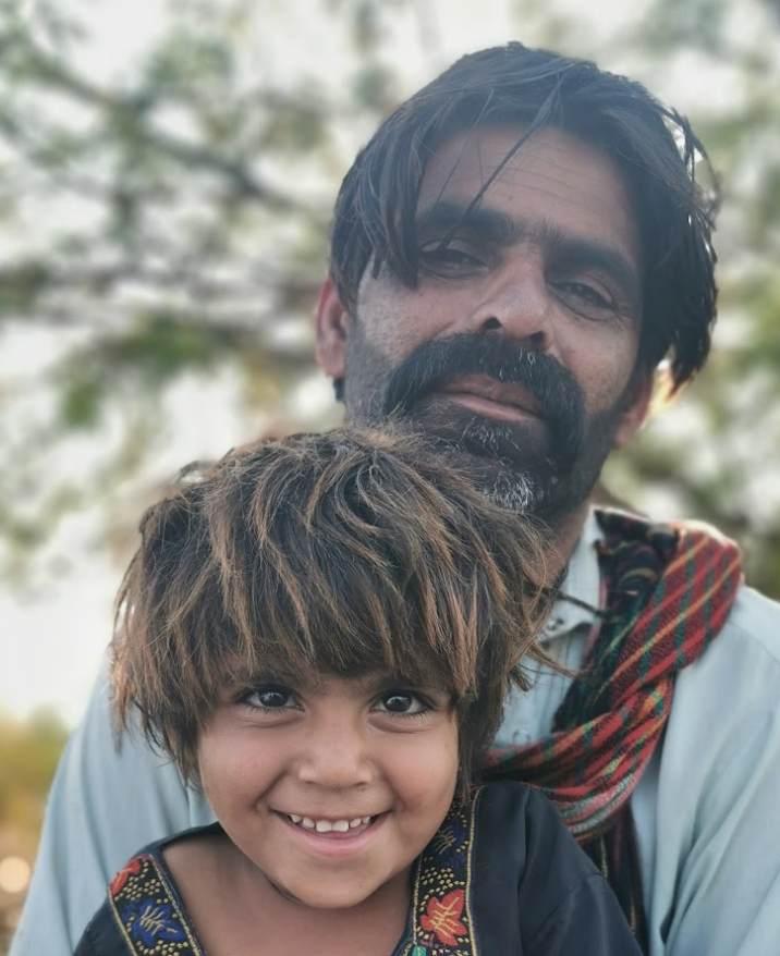 Hassan Mallah with his daughter. 