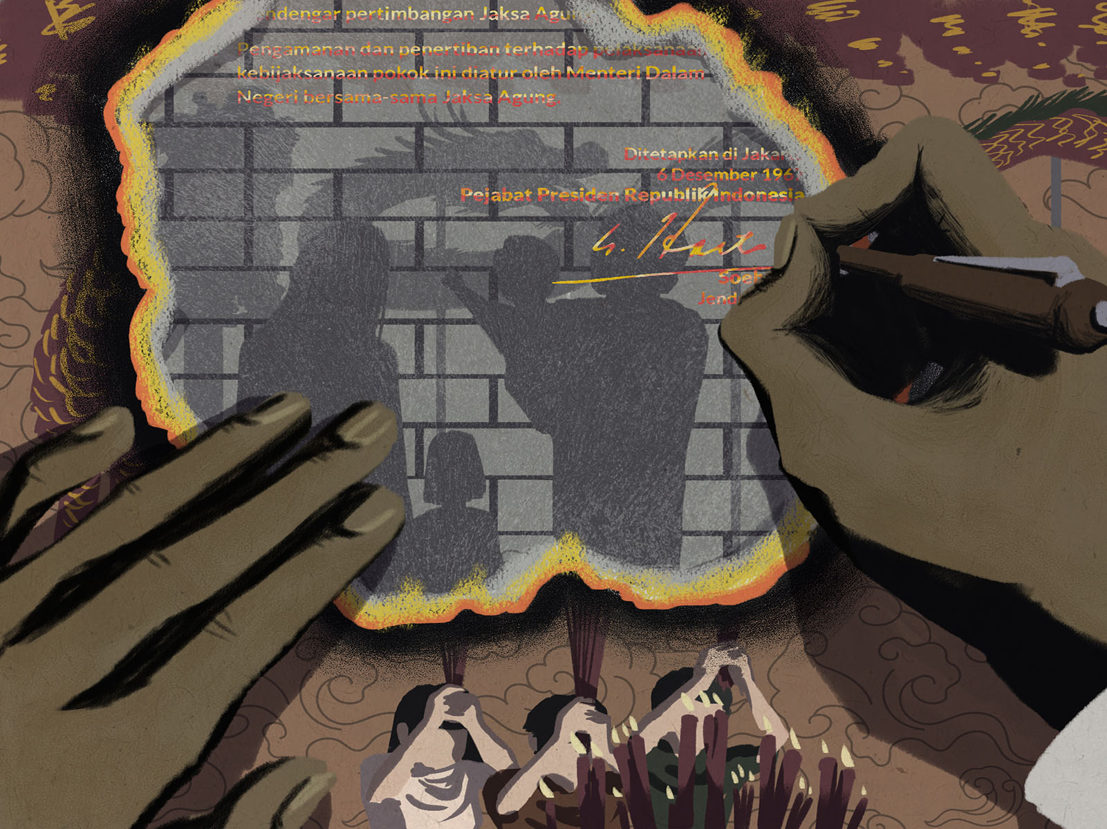 The epistemicide of Chinese-Indonesians. Illustration: Abdul Malik Amirullah/Project Multatuli