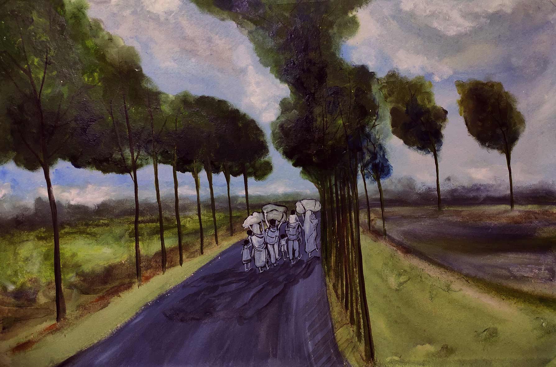 'হয় জান, নয় কাম, একটা বেছে নিতে বাধ্য হচ্ছি আমরা,’ বলছেন লাগাতার ধরপাকড় ও ‘বাংলাদেশি ঘুসপেটিয়া’ তকমায় দিশেহারা পশ্চিমবঙ্গের পরিযায়ী শ্রমিকরা । Illustration: Labani Jangi/PARI