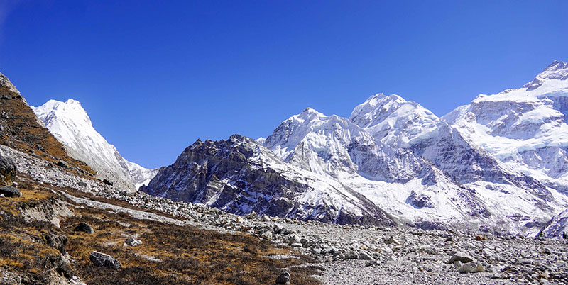 Aggregates and mud swept to the Kanchenjunga Base Camp. Photo: Giriraj Banskota/NIMJN