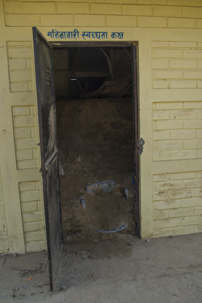 The menstrual hygiene room covered by flood. Photo: NIMJN